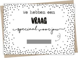Hippe Kaartjes -Kraskaart "Ceremoniemeester" - Wil je onze ceremoniemeester zijn? Ceremoniemeester vragen bruiloft/ huwelijk - Inclusief kraft envelop - Zwart wit