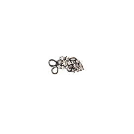 Haken en ogen strass old nickel - per 5 paar