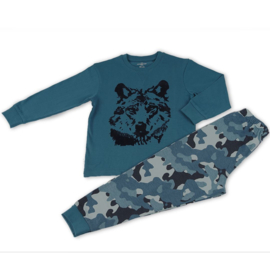 Frogs and Dogs - Pyjama Wolf - Blauw - Maat 98 - Jongens