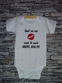 Geef me een kus want ik wordt grote zus