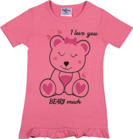 Fun2Wear - Beary nachthemd - Donker Roze - Maat 92
