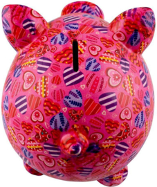 Pomme Pidou Varken Rosie - Spaarpot - Medium - Magicalpink Hearts In Love