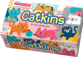 Odd Socks - Kindersokken Catkins Kat Multipack Mismatched 27-30 Cadeaudoos