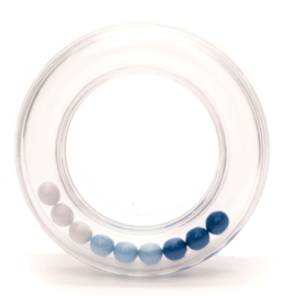 Bijtring rammelaar balletjes 63 mm Blauw
