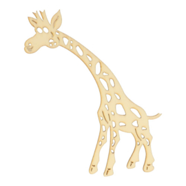 Houten ornament giraf 16cm
