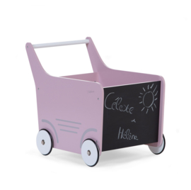LOOPWAGEN - HOUT - ROZE