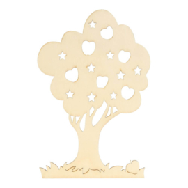 Houten ornament boom 16cm