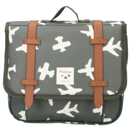 Kidzroom Adore More Schoolrugzak - Schooltas Kind - Groen - Vliegtuig