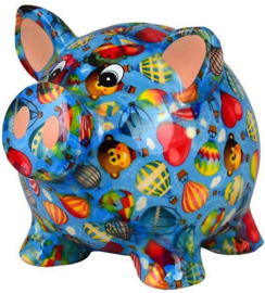 Pomme Pidou Varken Rosie - Spaarpot - Medium - Air Balloons Trueblue