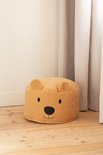 Childhome Teddy Beer Poef – 40x40x25 cm – Zachte Beige Poef met Afneembare Wasbare Hoes – Voor Kinderen vanaf 2 Jaar