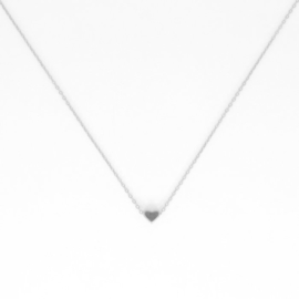 Necklace Short - Heart - silver plated