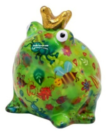 Pomme Pidou - Spaarpot - Kikker Freddy Groen Bugs - Small - 6 cm x 8 cm x 10 cm - (Keramiek)