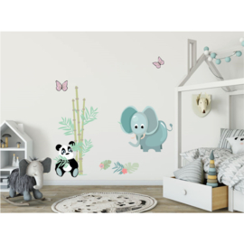 Jungly jungle - Olifant muursticker - (40x35cm)