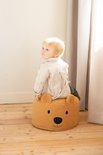 Childhome Teddy Beer Poef – 40x40x25 cm – Zachte Beige Poef met Afneembare Wasbare Hoes – Voor Kinderen vanaf 2 Jaar