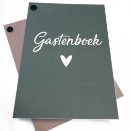 Hippe Kaartjes - Gastenboek invulkaarten 25 pers. - Groen