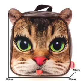 Rugzak Cathead Poezenhoofd Kattenkop 26 x 28 x 13 cm