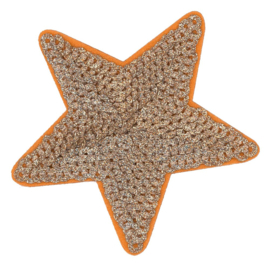 HKM Applicatie ster goud met pailletten 7,8cm