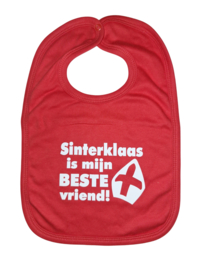 Sinterklaas is mijn beste vriend - slabbetje - rood