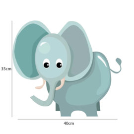 Jungly jungle - Olifant muursticker - (40x35cm)