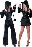 Funny Fashion - Leeuw & Tijger & Luipaard & Panter Kostuum | Zwoele Zwarte Aziatische Panter | Vrouw | Maat 44-46 | Carnaval kostuum | Verkleedkleding