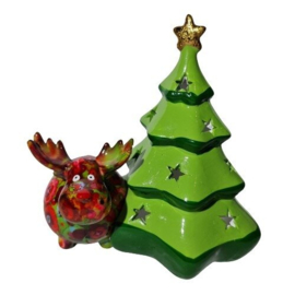 Pomme Pidou Theelicht houder Rendier Randolph B (18x18x13cm - Keramiek)