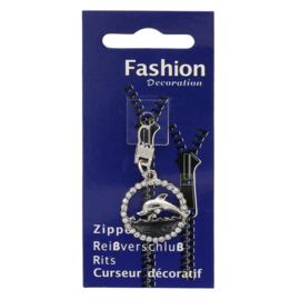 Ritsenhanger strass - Dolfijn in ring - 04