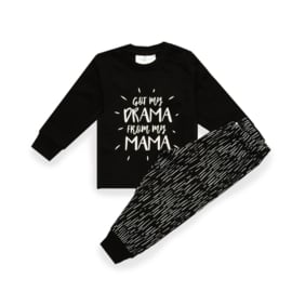 Fun2Wear - Pyjama Mama's Drama - Zwart - Maat 116 - Meisjes