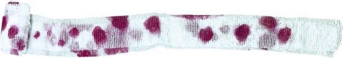 Bloederig verband 94 cm - Verbandrollen met bloed - Halloween/horror decoratie/verkleedaccessoires