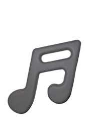 Muzieknoot bijtfiguur grijs