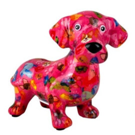 Pomme Pidou Spaarpot Hond Teckel Dennis Standaard 001 (18x9x15cm - Keramiek)