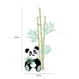 Panda met bamboe muursticker (30x60cm)