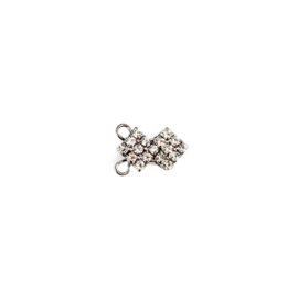 Haken en ogen strass old nickel - per 5 paar