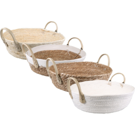 Mand | papier met zeegras | 10cm | rond | naturel | 1 stuks