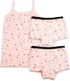 Kinderondergoed Funderwear - Set Snoepie - Zalm roze - Maat 164 - Meisjes
