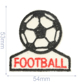 Applicatie football 54x53mm wit-zwart