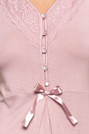 Elegante viscose damespyjama met korte kanten mouwen-  kleur 'poederroze'- korting- sale