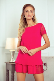 Eldar Nicola shortama met kant- roze/framboos- viscose