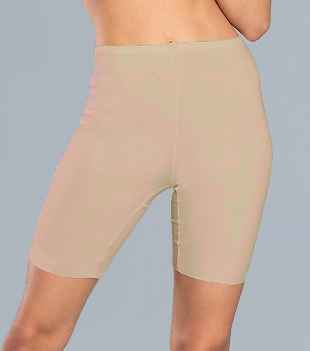 Italian Fashion Telma damesslip met lange pijpjes, 100% katoen, nude