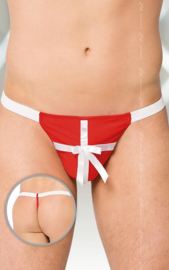 Softline Collection - G-string met satijn aanzicht rood/wit