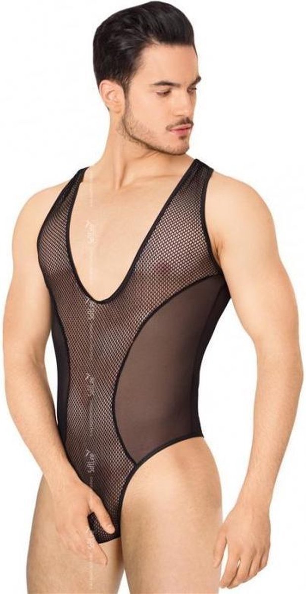 Softline- heren visnet body- zwart