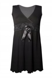 Dkaren Kamila  zachte viscose chemise met kant - zwart
