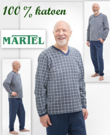 Martel | Roman | heren pyjama | blauw - grijs | 100% katoen | gemaakt in Europa |