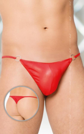 SoftLine Collection - Elegante heren string met satijn aanzicht rood