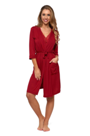 Mooie dames badjas van viscose - rood