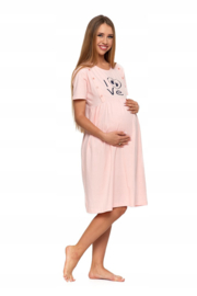 Moraj bevalhemd voor de bevalling & kraamtijd - licht roze-  katoen