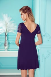 Luxueuze slipdress met kant - Eldar Ismena Marineblauw