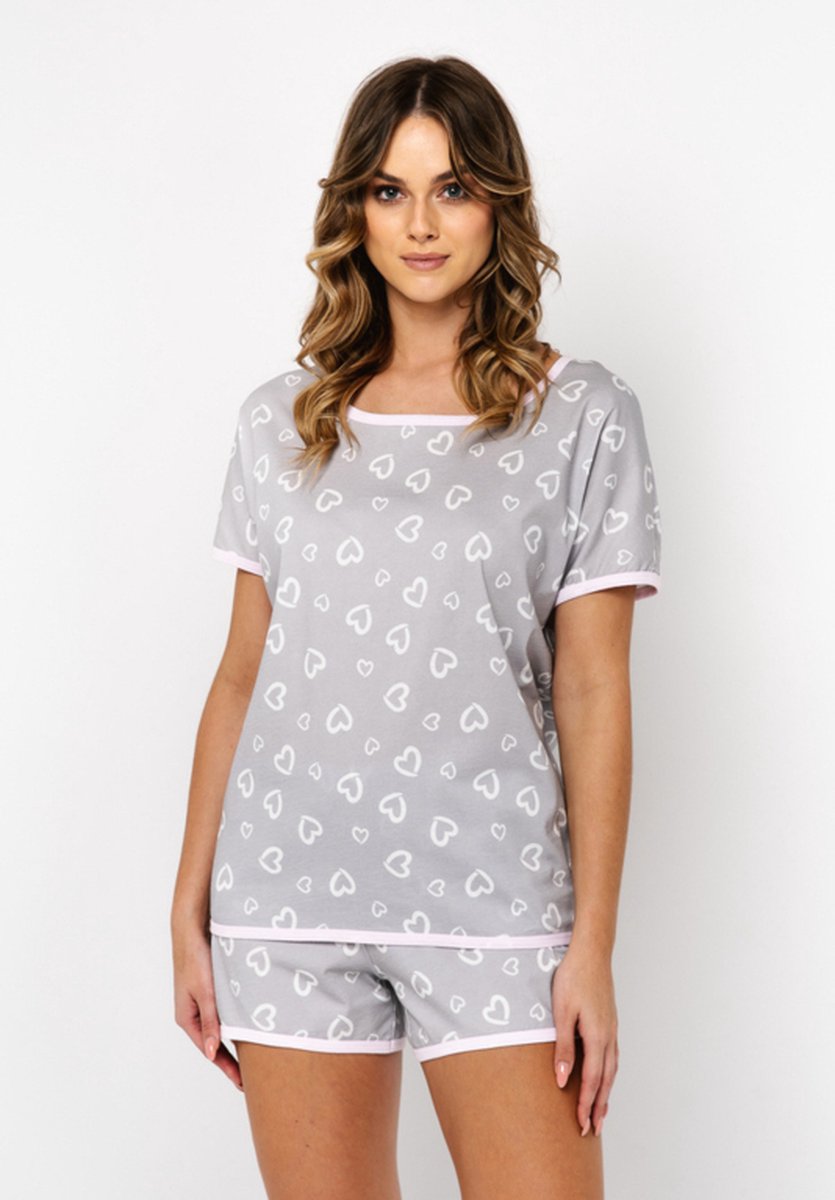 Italian Fashion | Noelia| dames shortama | katoen | grijs