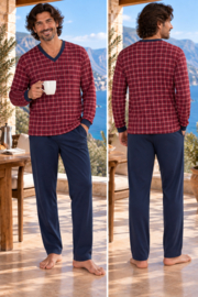 Martel  Roman - pyjama rood-100% katoen - gemaakt in Europa