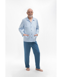 Martel- Antoni- pyjama- blauw 100% katoen - gemaakt in Europa