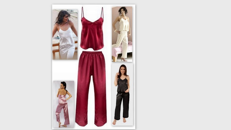 Iga. -  hoogwaardige satijnen pyjama - bordeaux rood